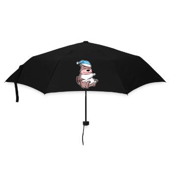 Weasel with pillow and sleepy cap - Umbrella (small) - black - Front