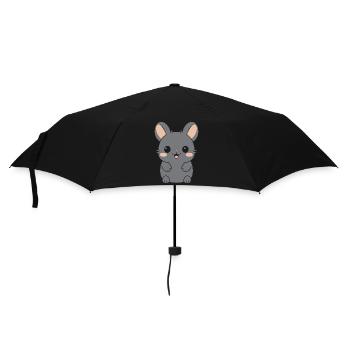 Niedliches kleines Chinchilla - Regenschirm (klein) - Schwarz - Vorne