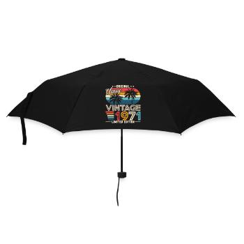 Vintage 1971 Birthday - Umbrella (small) - black - Front