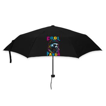 Coole Panda - Regenschirm (klein) - Schwarz - Vorne