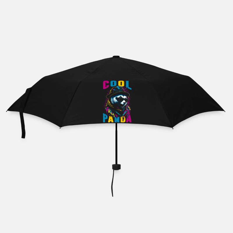 Coole Panda - Regenschirm (klein) - Schwarz