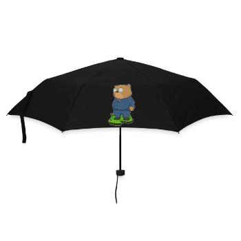 Bear Groom Suit Wedding - Umbrella (small) - black - Front