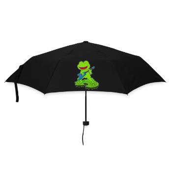 Frosch Musiker Gitarre Musik - Regenschirm (klein) - Schwarz - Vorne