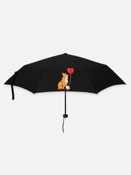 Fuchs Luftballon - Regenschirm (klein) - Schwarz
