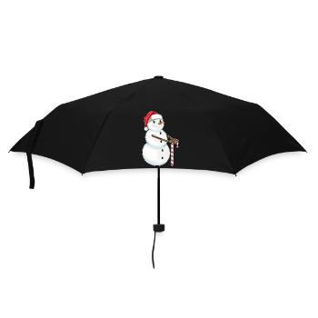 Snowman Christmas Candy Cane - Umbrella (small) - black - Front