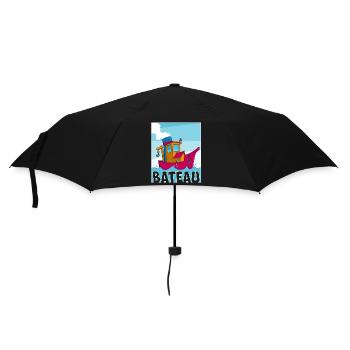 Image colorée d'un remorqueur drôle - Parapluie standard - noir - Devant