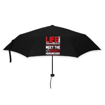 Hair Stylist Meet The Right Hair Stylist - Umbrella (small) - black - Front