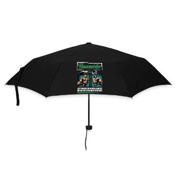 Hausmeister Beruf mit lustigen Spruch - Regenschirm (klein) - Schwarz - Vorne