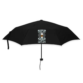 Lächeln mit Caffè Latte - Regenschirm (klein) - Schwarz - Vorne