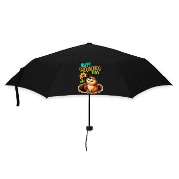 Jour de la marmotte souhaite un joyeux jour de la marmotte au printemps US - Parapluie standard - noir - Devant