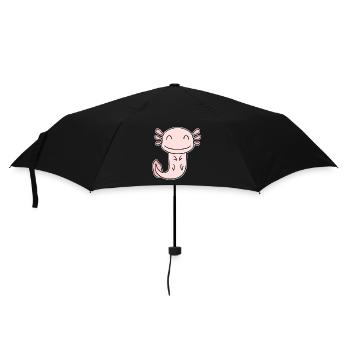 Axolotl Motiv Kinder Niedlich - Regenschirm (klein) - Schwarz - Vorne