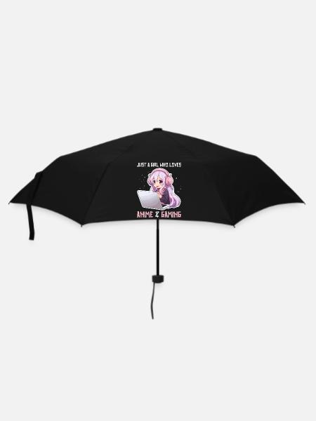 Kawaii Girl Anime Manga Fille Chat - Parapluie standard - noir