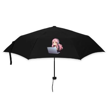 Kawaii Girl Anime et amateur d’anime de jeux vidéo - Parapluie standard - noir - Devant