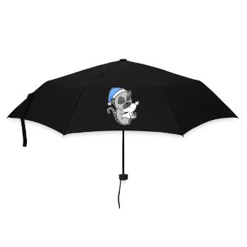 Lemur with pillow and sleepy cap - Umbrella (small) - black - Front