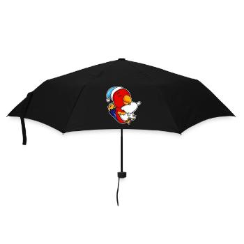 Parrot with pillow and sleepy cap - Umbrella (small) - black - Front