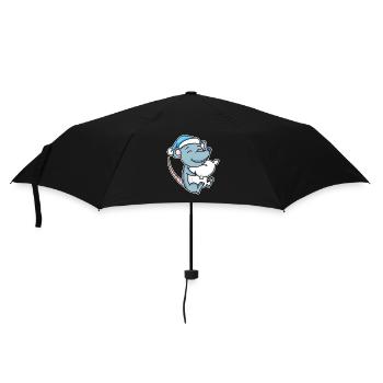 Mouse with pillow and sleepy cap - Umbrella (small) - black - Front