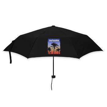 Barbade coucher de soleil vacances Souvenir palmier - Parapluie standard - noir - Devant