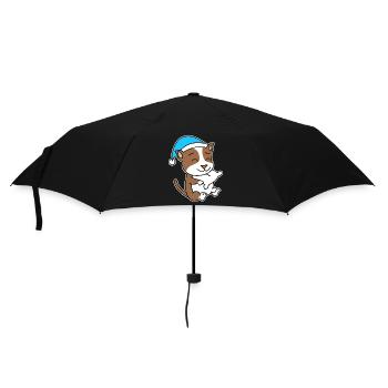 Staffordshire Bull Terrier Chien fatigué de sommeil - Parapluie standard - noir - Devant