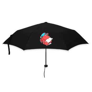 Crab with pillow and sleepy cap - Umbrella (small) - black - Front