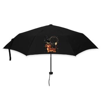 New Year Dachshund, Dachshund, Happy New Year, New Year's Eve - Umbrella (small) - black - Front