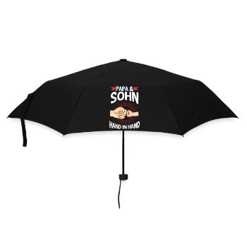 Papa Sohn Vater Familie Geschenk - Regenschirm (klein) - Schwarz - Vorne
