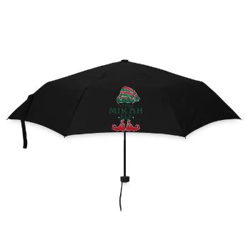 Mikah Elf Personalisierter Name Weihnachtsfamilie - Regenschirm (klein) - Schwarz - Vorne