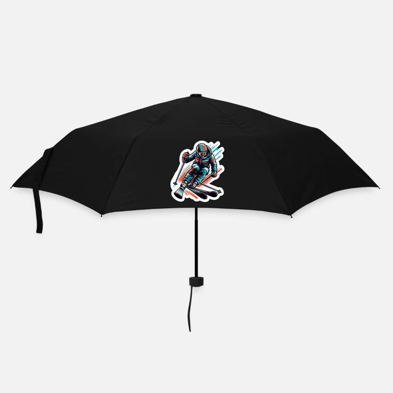 Skifahrer - Regenschirm (klein) - Schwarz