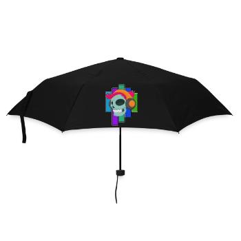 Skull Headphones Music - Umbrella (small) - black - Front