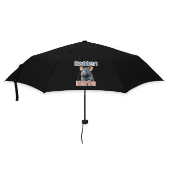 Rattenmama Kuschelrattendesign - Regenschirm (klein) - Schwarz - Vorne