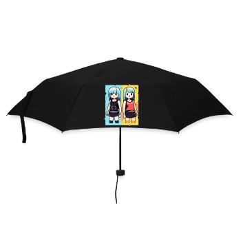 Manga Anime Sœurs Poupées Filles - Parapluie standard - noir - Devant