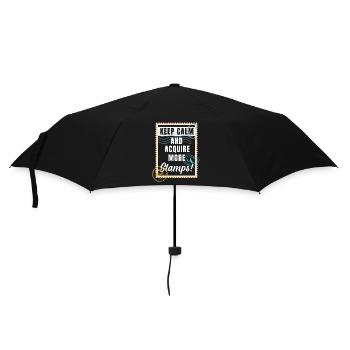 Ruhe bewahren und mehr Briefmarken erwerben - Regenschirm (klein) - Schwarz - Vorne