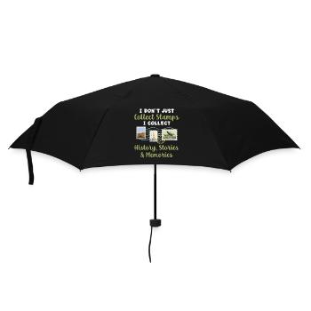 Ich sammle nicht nur Briefmarken - Regenschirm (klein) - Schwarz - Vorne
