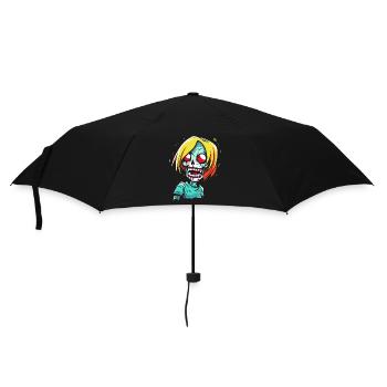 Fille de dessin animé zombie effrayante - Parapluie standard - noir - Devant