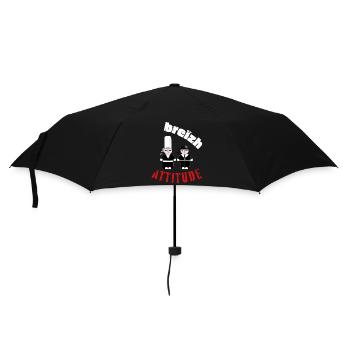 Männer, Frauen, Humorvoll, Humorvolles T-Shirt-Geschenk - Regenschirm (klein) - Schwarz - Vorne