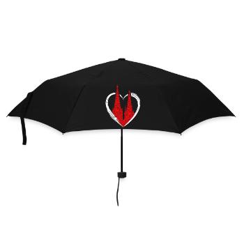 Kölner Dom Herzen Kölle Liebe Herz Karneval Köln - Regenschirm (klein) - Schwarz - Vorne