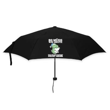 Müde Spruch lustig Schlafen Ausschlafen - Krokodil - Regenschirm (klein) - Schwarz - Vorne