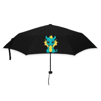 Baby-Drache - Regenschirm (klein) - Schwarz - Vorne