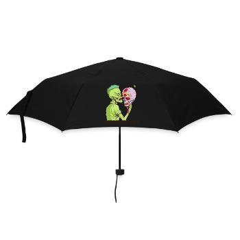 Zombie Holding Skull Brain - Umbrella (small) - black - Front