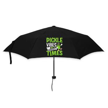 Pickle vibes happy times- Cucumber Tshirt - Umbrella (small) - black - Front
