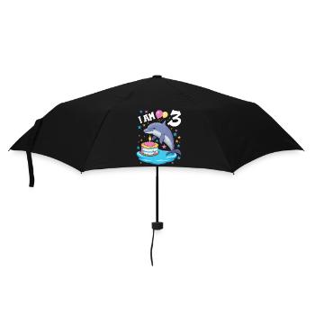 J’ai 3 ans Dauphins Dauphin 3ème anniversaire - Parapluie standard - noir - Devant