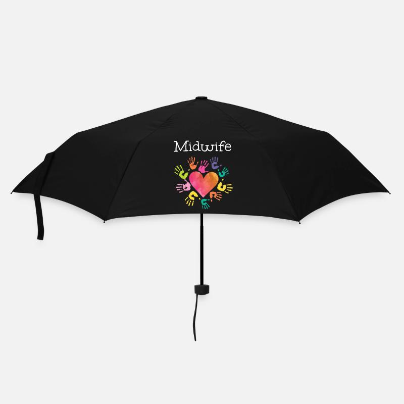 Nurse Midwife Birth Worker Heart - Regenschirm (klein) - Schwarz