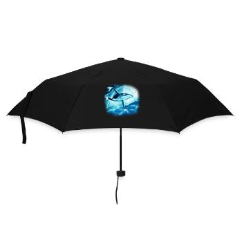 Blauwal - Regenschirm (klein) - Schwarz - Vorne