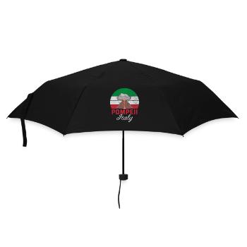 Pompeii Italy Retro Italian Flag Volcano - Umbrella (small) - black - Front
