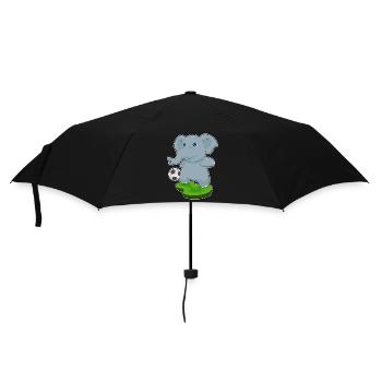 Elefant Fußballspieler Fußball Sport - Regenschirm (klein) - Schwarz - Vorne