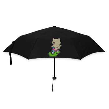 Katze Fahrrad - Regenschirm (klein) - Schwarz - Vorne