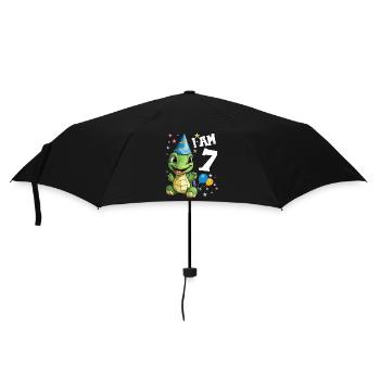 Ich bin 7 Schildkröten Schildkröte 7. Geburtstag - Regenschirm (klein) - Schwarz - Vorne