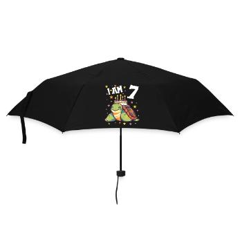 Ich bin 7 Schildkröten Schildkröte 7. Geburtstag - Regenschirm (klein) - Schwarz - Vorne
