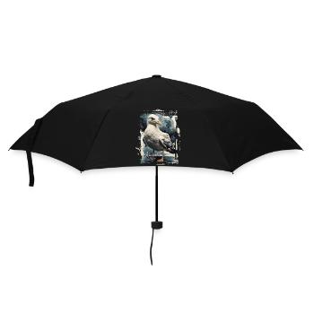 Möwe Küstenkind - Regenschirm (klein) - Schwarz - Vorne