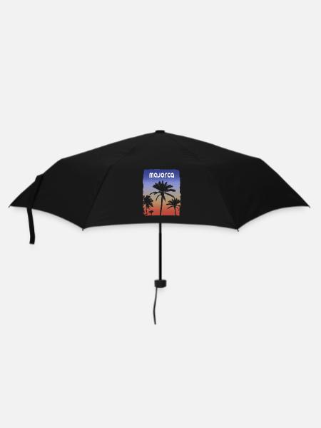 Majorca Mallorca Spain Sunset Vacation Souvenir - Umbrella (small) - black