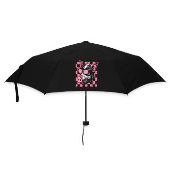 Cochon de drapeau à damier cool - Parapluie standard - noir - Devant